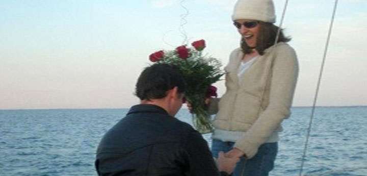 romantic yacht private proposal sailboat greek beach