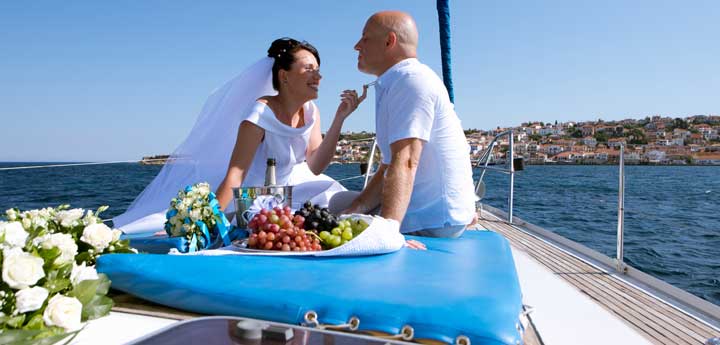 sailboat wedding yacht vow renewal heart island